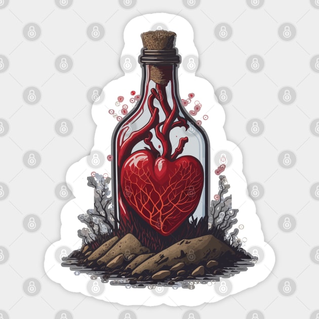 Be Cool Give Blood Help Heart Bottle Sticker by ZAZIZU